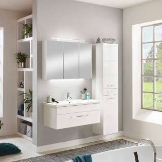 Badezimmermöbel Set weiss in modernem Design 179 cm hoch (dreiteilig)