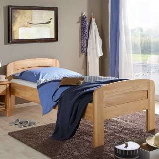 Bett mit Komfort Einstiegshöhe aus Buche Massivholz geölt