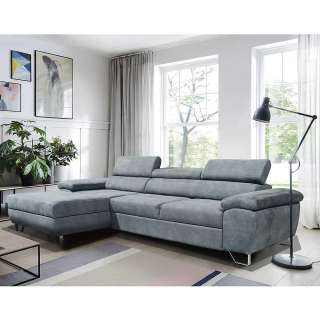 Couch Funktionsecke grau in modernem Design 281 cm breit