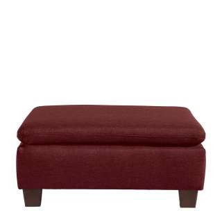 Couchhocker dunkelrot Stoff in modernem Design 90 cm breit