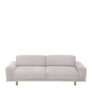 Dreisitzer Couch Silbergrau aus Flachgewebe Skandi Design