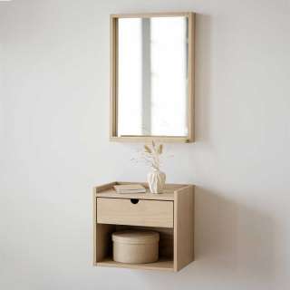 Flurmöbel Set White Wash im Skandi Design 40 cm breit (zweiteilig)