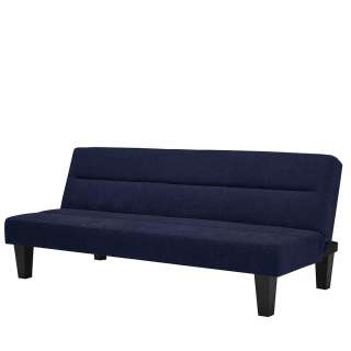 Funktions Sofa in Blau und Schwarz Rücken Klappmechanik
