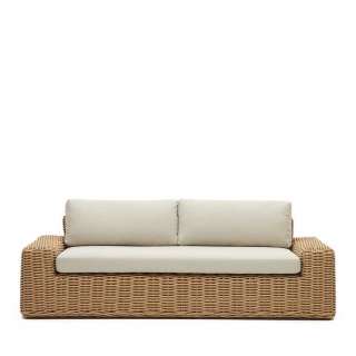 Garten Lounge Sofa aus Kunstrattan Polster Auflagen