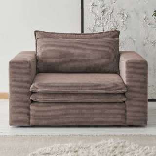 Hellbrauner Polstersessel aus Cord modernem Design