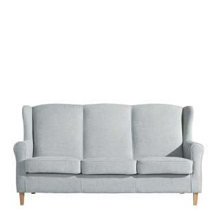Hellgraue Landhaus Couch für 3 Personen Chenillegewebe