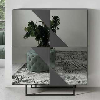 Highboard mit Spiegeln in modernem Design 120x140x50 cm