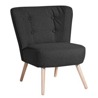 Kleiner Sessel schwarz Retro Made in Germany Flachgewebe