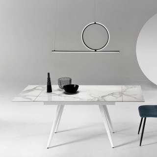 Kopfauszug Esstisch in modernem Design Sinterstein und Metall