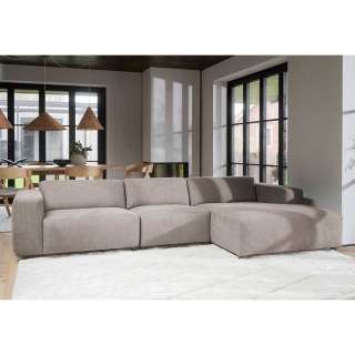 L Sofa Beige  Stoff in modernem Design 312 cm breit - 161 cm tief