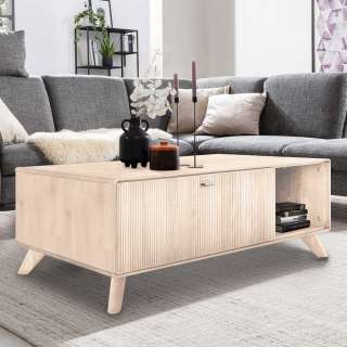 Massivholztisch Wohnzimmer in Kernbuche weiß geölt mit