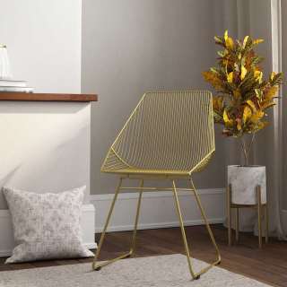 Metall Bügelgestell Stuhl in Goldfarben 54 cm breit