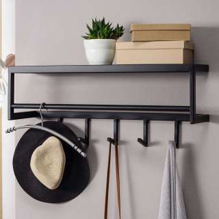 Metall Garderobe schwarz im Industry und Loft Stil 70 cm breit