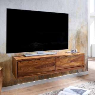 Modernes Fernsehlowboard aus Sheesham Massivholz Wandmontage