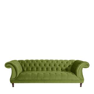 Olivgrünes Samtvelours Sofa im Barockstil 253 cm breit