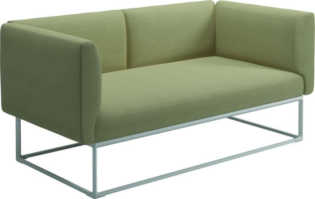 Gloster - Maya Loungesofa - robben lichen - gestell white - outdoor