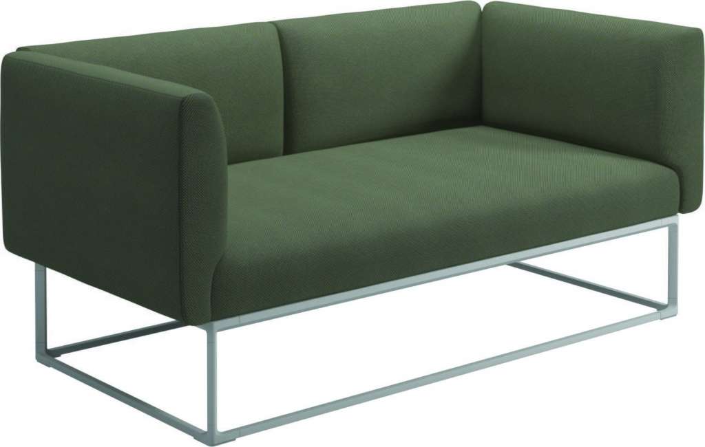 Gloster - Maya Loungesofa - robben leaf - gestell white - outdoor