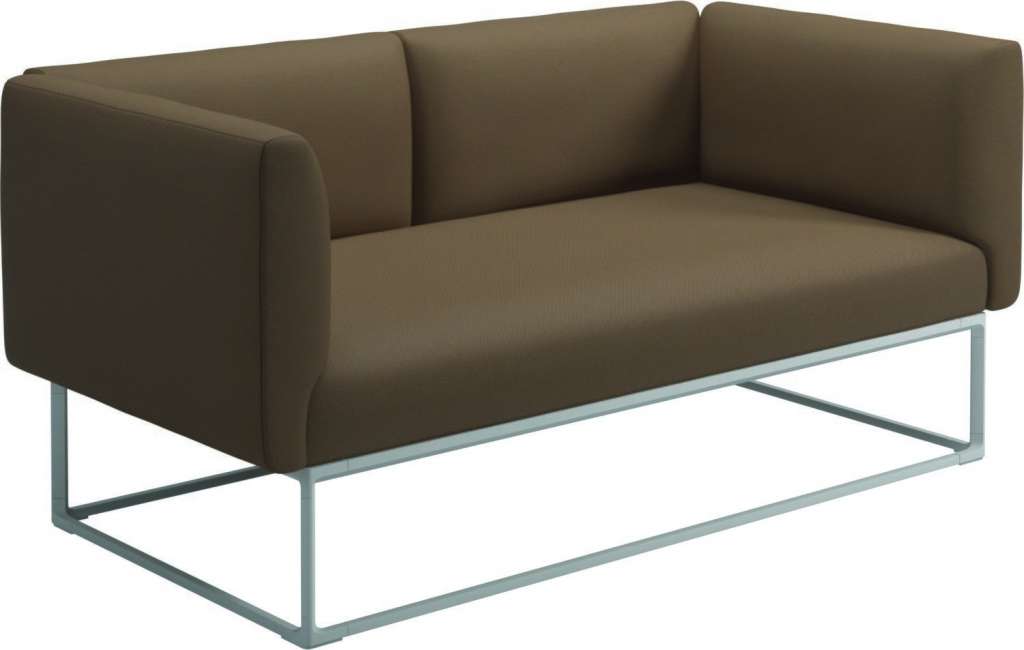 Gloster - Maya Loungesofa - ravel ginger - gestell white - outdoor