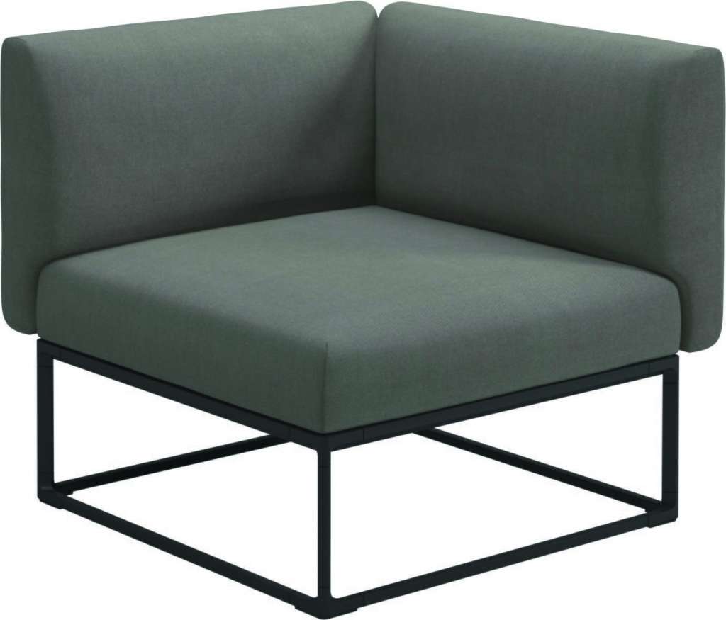 Gloster - Maya 86 x 86 Eckmodul  - fife rainy grey - gestell meteor - outdoor