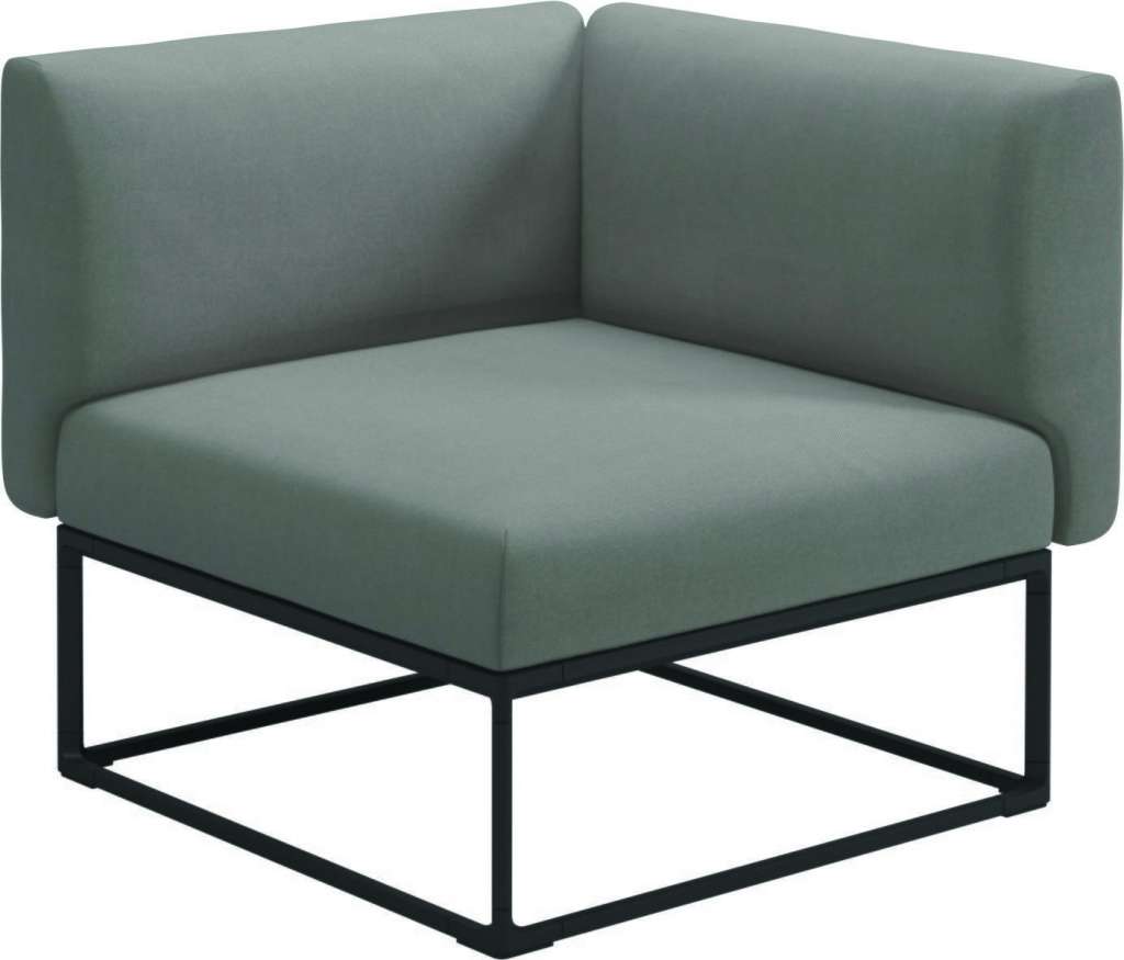 Gloster - Maya 86 x 86 Eckmodul  - fife canvas grey - gestell meteor - outdoor
