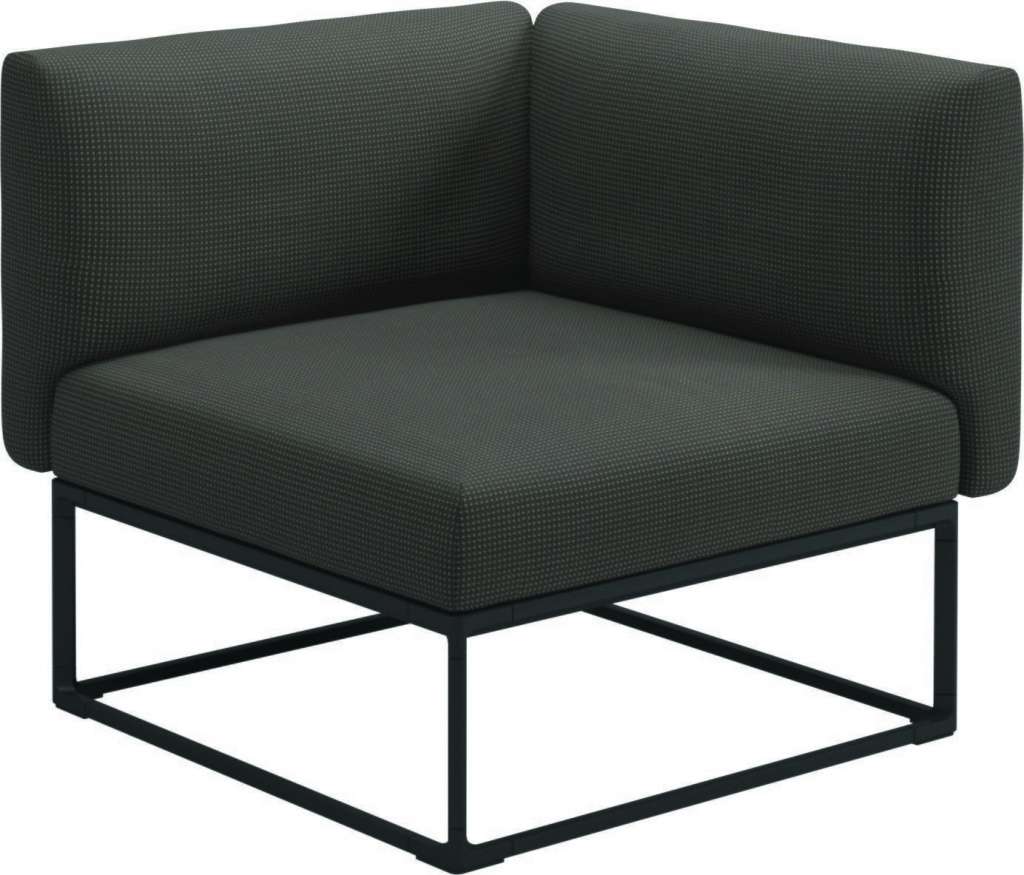 Gloster - Maya 86 x 86 Eckmodul  - robben charcoal - gestell meteor - outdoor