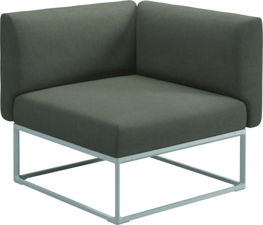 Gloster - Maya 86 x 86 Eckmodul  - fife vesterhav sand - gestell white - outdoor