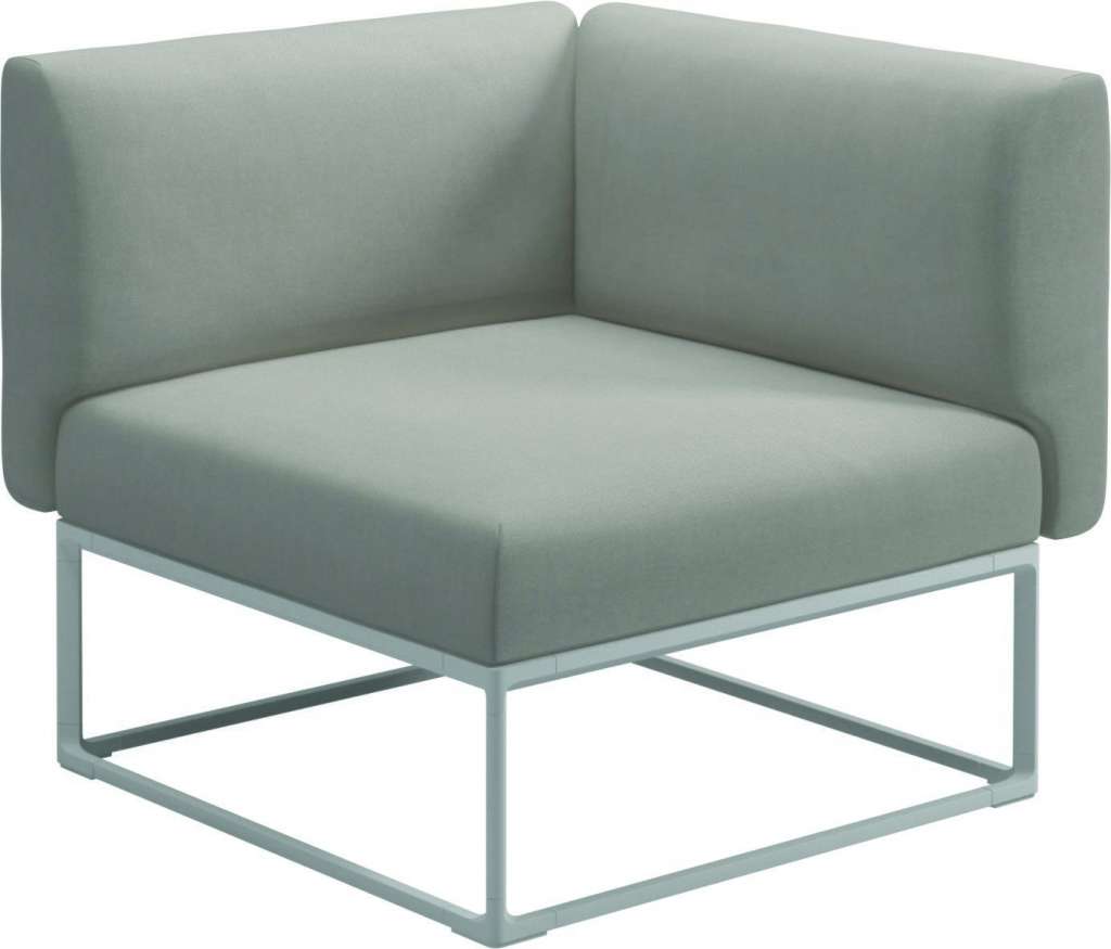 Gloster - Maya 86 x 86 Eckmodul  - fife bone - gestell white - outdoor