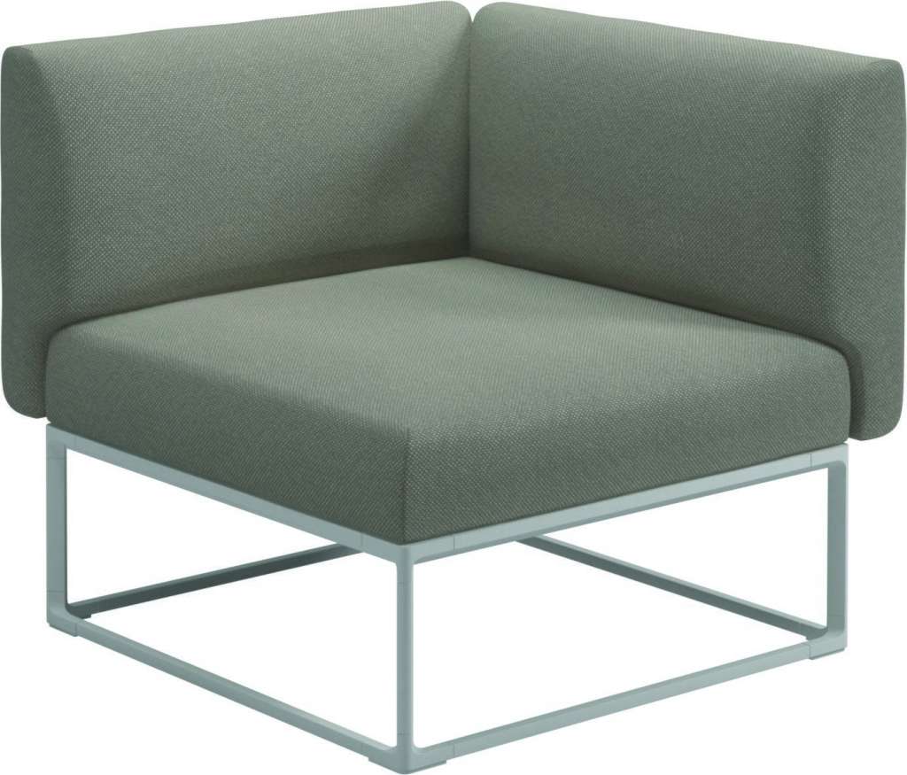 Gloster - Maya 86 x 86 Eckmodul  - robben grey - gestell white - outdoor