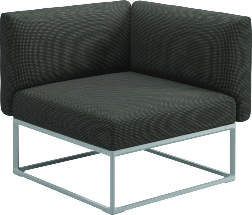 Gloster - Maya 86 x 86 Eckmodul  - robben charcoal - gestell white - outdoor