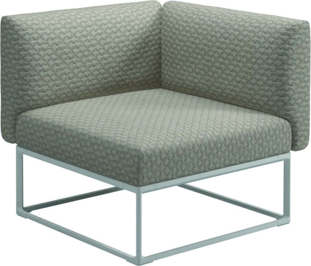 Gloster - Maya 86 x 86 Eckmodul  - wave buff - gestell white - outdoor