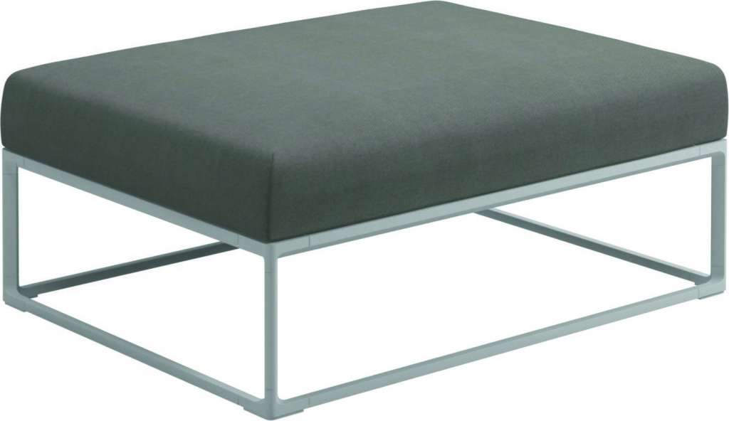 Gloster - Maya Ottomane - fife rainy grey - gestell white - 100 x 75 cm - outdoor