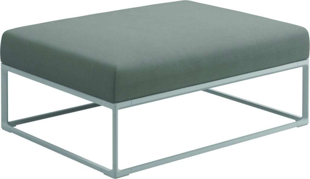 Gloster - Maya Ottomane - fife canvas grey - gestell white - 100 x 75 cm - outdoor