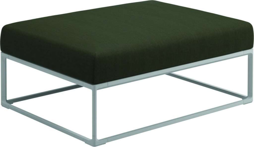Gloster - Maya Ottomane - fife olive - gestell white - 100 x 75 cm - outdoor
