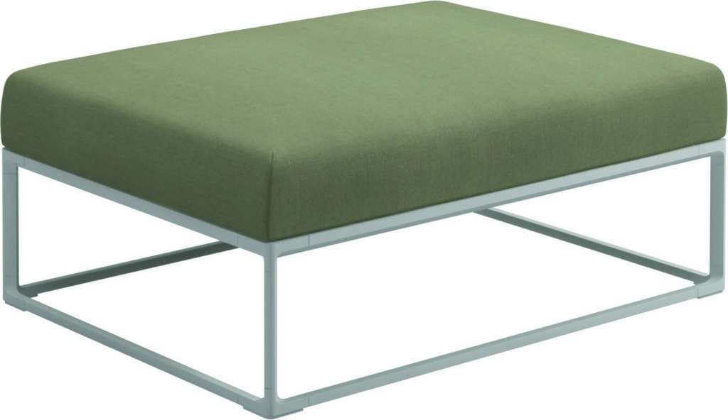 Gloster - Maya Ottomane - fife silky green - gestell white - 100 x 75 cm - outdoor