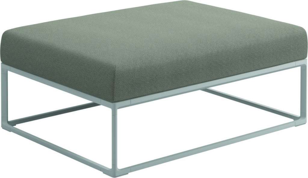 Gloster - Maya Ottomane - robben grey - gestell white - 100 x 75 cm - outdoor