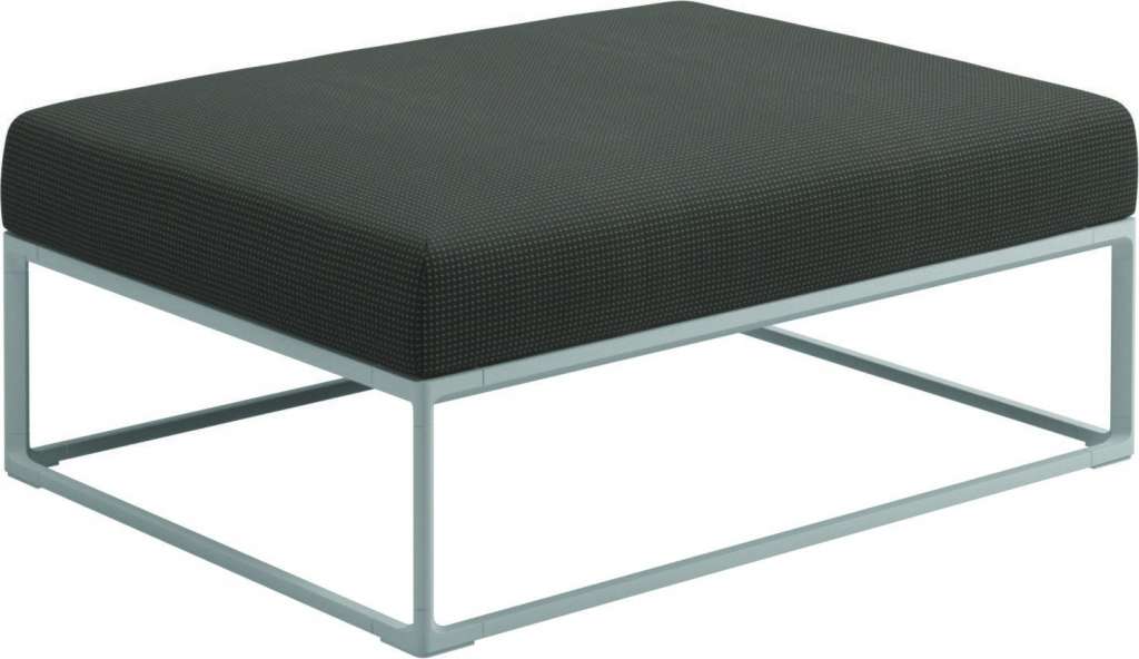 Gloster - Maya Ottomane - robben charcoal - gestell white - 100 x 75 cm - outdoor