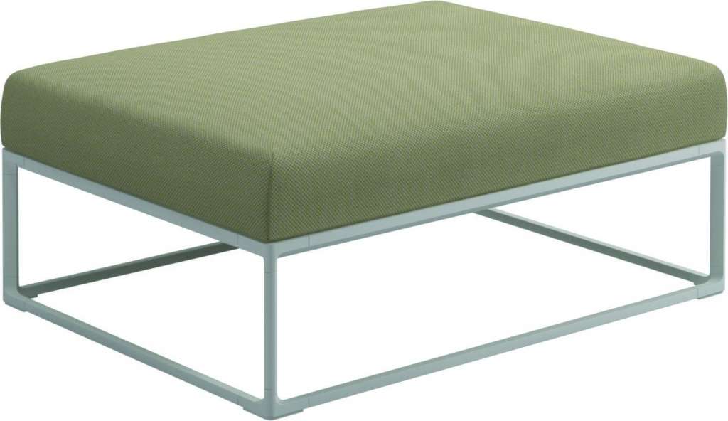 Gloster - Maya Ottomane - robben lichen - gestell white - 100 x 75 cm - outdoor
