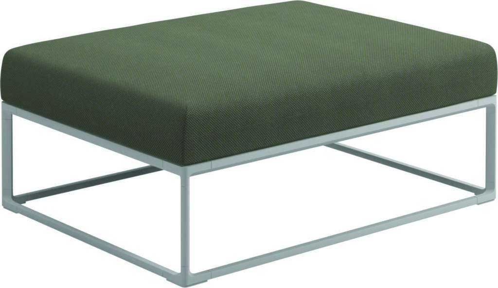 Gloster - Maya Ottomane - robben leaf - gestell white - 100 x 75 cm - outdoor