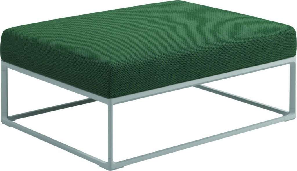 Gloster - Maya Ottomane - robben forest - gestell white - 100 x 75 cm - outdoor
