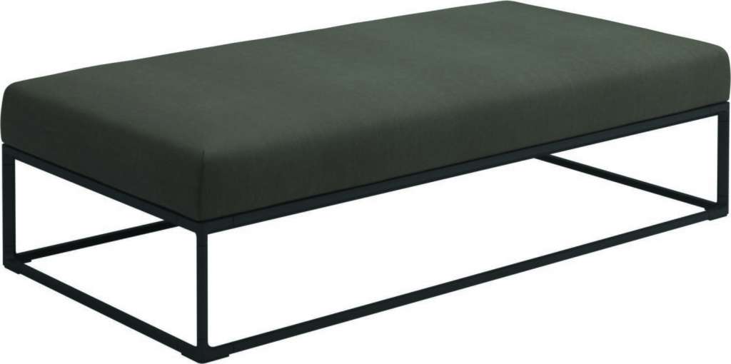 Gloster - Maya Ottomane - fife platinum - gestell meteor - 150 x 75 cm - outdoor
