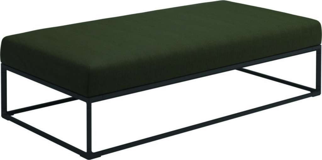 Gloster - Maya Ottomane - fife olive - gestell meteor - 150 x 75 cm - outdoor