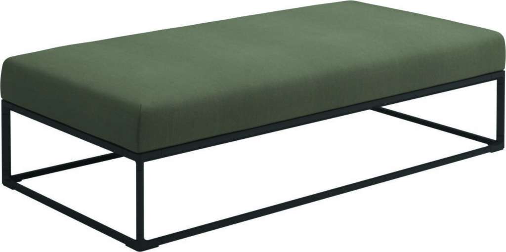 Gloster - Maya Ottomane - fife lichen - gestell meteor - 150 x 75 cm - outdoor