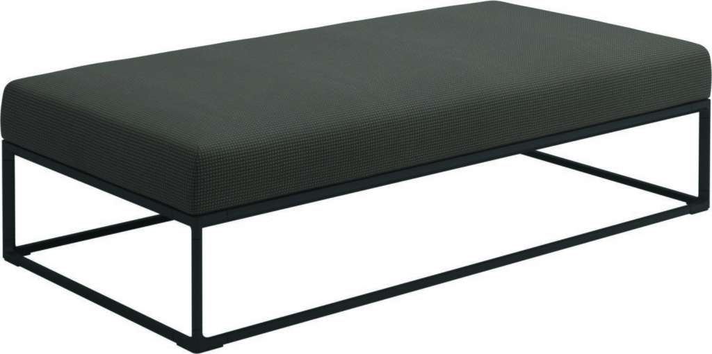 Gloster - Maya Ottomane - robben charcoal - gestell meteor - 150 x 75 cm - outdoor