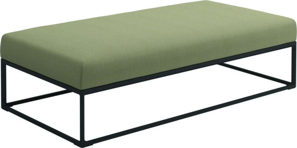 Gloster - Maya Ottomane - robben lichen - gestell meteor - 150 x 75 cm - outdoor