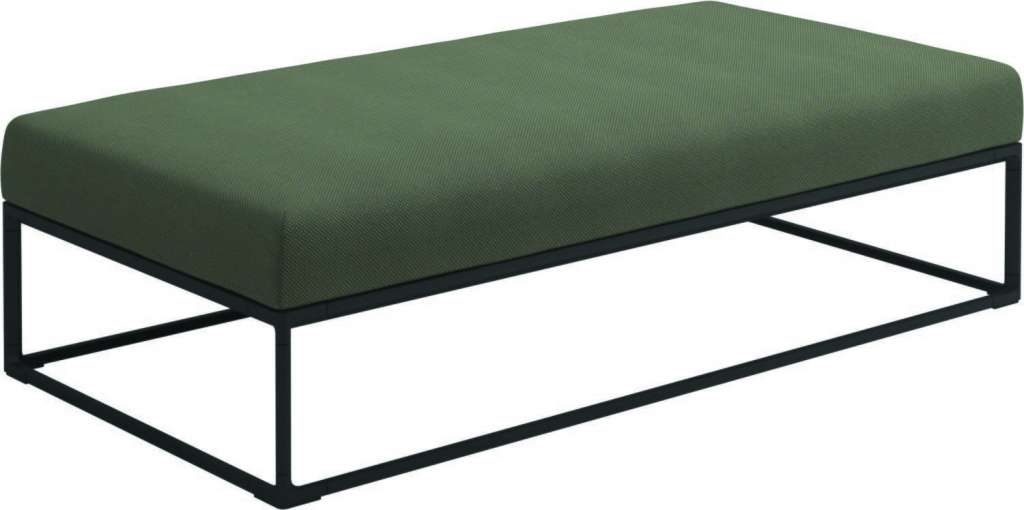 Gloster - Maya Ottomane - robben leaf - gestell meteor - 150 x 75 cm - outdoor