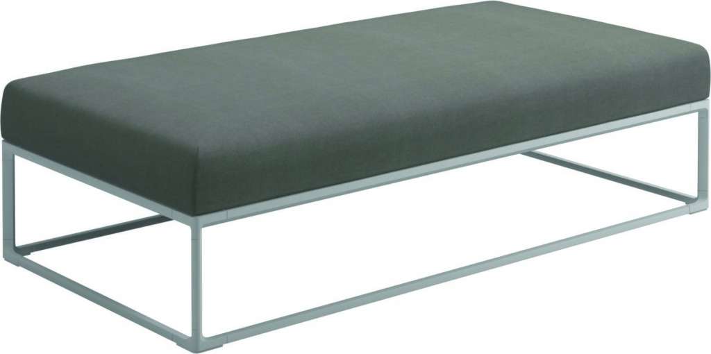 Gloster - Maya Ottomane - fife rainy grey - gestell white - 150 x 75 cm - outdoor