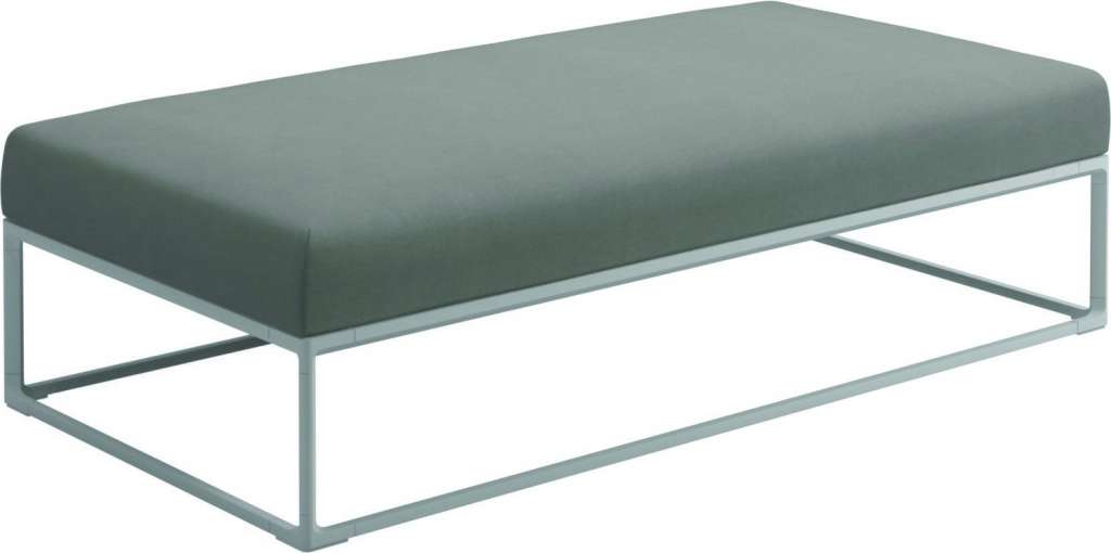 Gloster - Maya Ottomane - fife canvas grey - gestell white - 150 x 75 cm - outdoor