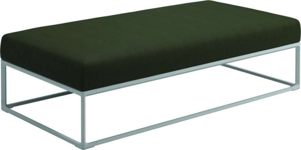 Gloster - Maya Ottomane - fife olive - gestell white - 150 x 75 cm - outdoor