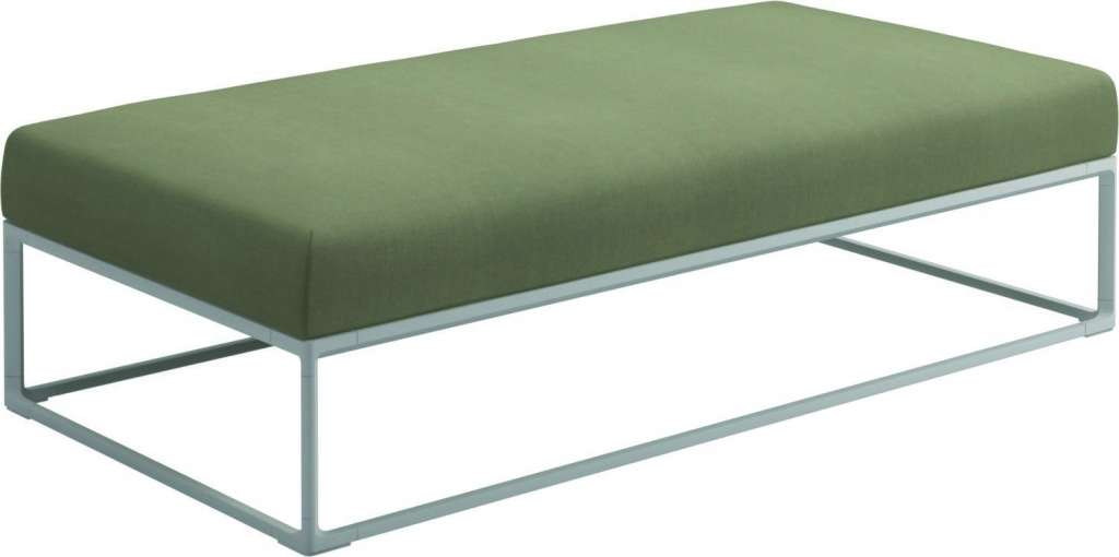 Gloster - Maya Ottomane - fife silky green - gestell white - 150 x 75 cm - outdoor