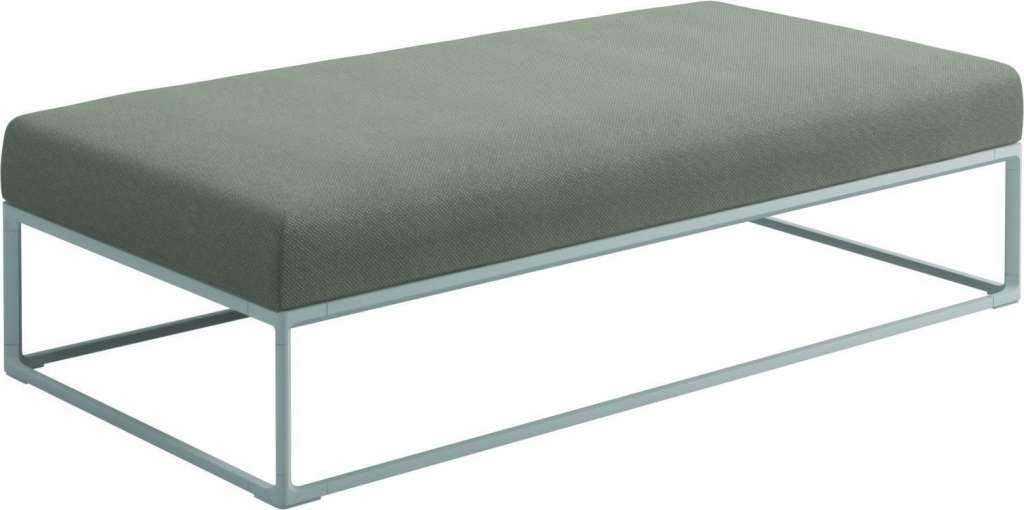Gloster - Maya Ottomane - robben grey - gestell white - 150 x 75 cm - outdoor
